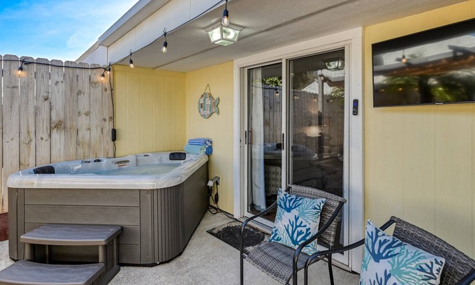 Vilano Beach House | Cozy Retreat with Hot Tub & Garden, Steps from the Beach