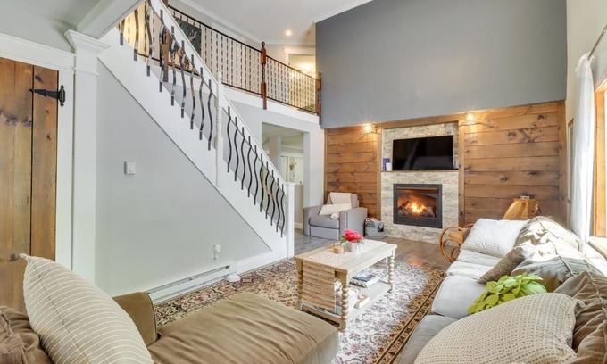 Locust Lake Village House | Pocono Lake House with Private Hot Tub & Cozy Fire Pit