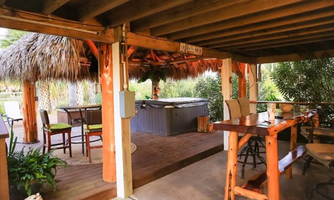 Galveston House | Relaxing Escape with Hot Tub, Ocean View & Tiki Area