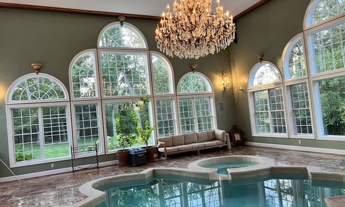 Princeton House | Indulge in a Private Pool & Theater on Pet-Friendly Estate