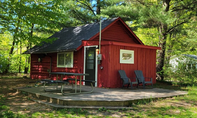 Alden Cabin | Cozy Log Cabin Steps from Beautiful Torch Lake