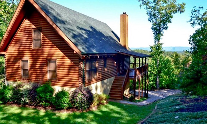 The Meadows At Lake James Station House | Private Log Cabin with Amazing Views Near Lake James
