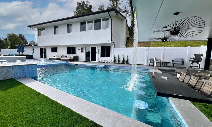 Woodland Hills House | Private Resort-Style Retreat with Heated Pool & Spa Awaits