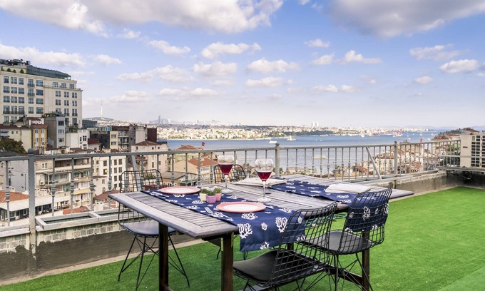 Kabatas Apartment | Private Terrace with Breathtaking Bosphorus Views
