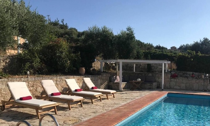 Archanes Villa | Private two-house villa with pool in olive garden