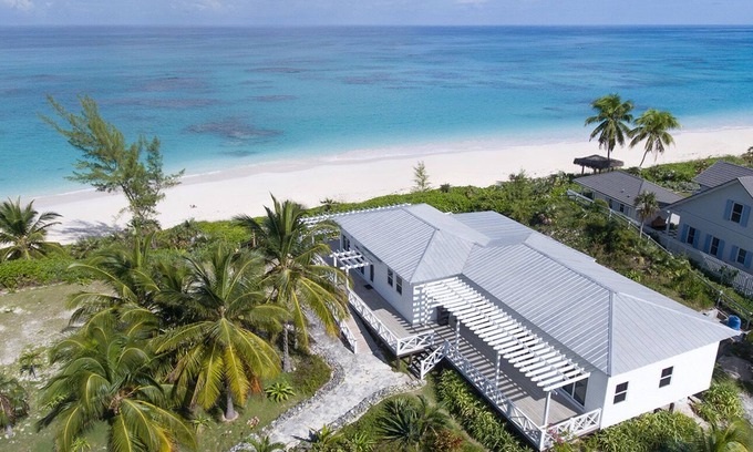 North Palmetto Point Villa | Secluded Beachfront Villa on Beautiful Pink Sand Shore
