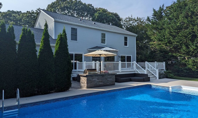 Hampton Bays House | Beachside Retreat with Private Pool and Game Room