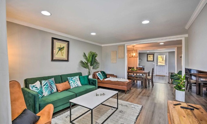 Commerce House | Modern Rental with Fire Pit – Wheelchair Accessible & Family-Friendly