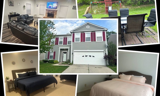 Fishers House | Unwind in Comfort: 4 King Beds & Hot Tub Near Highway