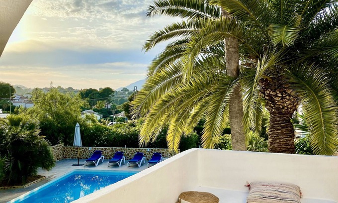 Javea Town Center Villa | Tranquil Retreat with Pool and Ocean View in Lush Gardens