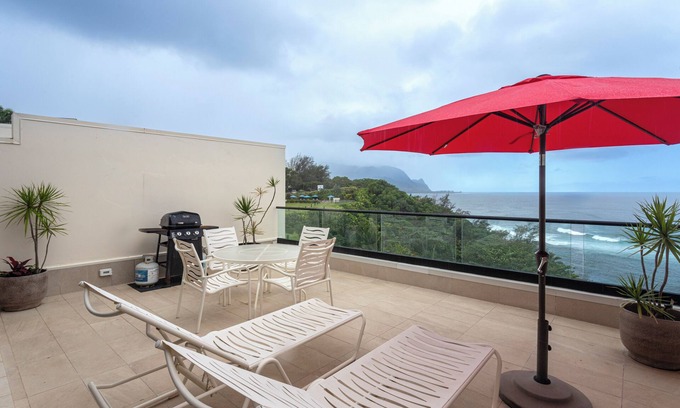Princeville Condo | Exquisite Puu Poa 211 with Breathtaking Views & Pool