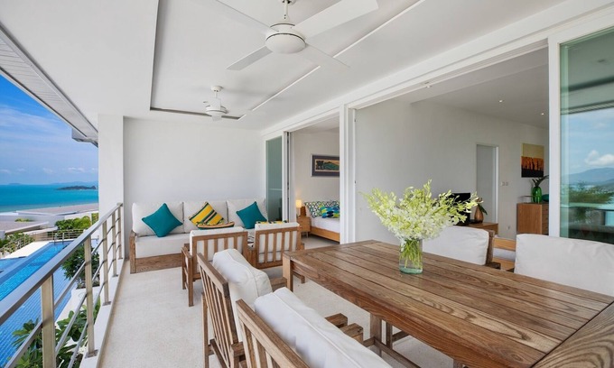 Plai Laem Apartment | Inviting Sea View Apartment with Pool and Spa Amenities