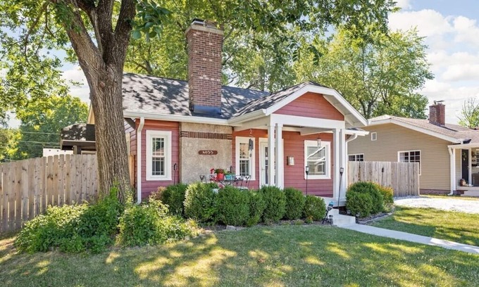 Meridian-Kessler House | Inviting Red Cottage Retreat in South Broad Ripple