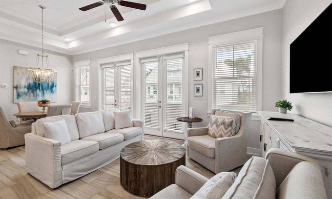Panama City Beach House | Beachy Getaway with Pool, Golf Cart & Ocean Views