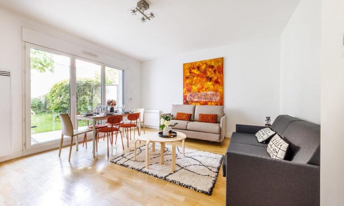 Vanves Apartment | Charming 1BR Vanves Home with Garden - Family Friendly Stay