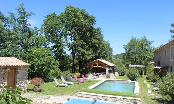 Saint-Victor-des-Oules House | Idyllic Retreat with Heated Pool, Close to Uzès for 10 Guests