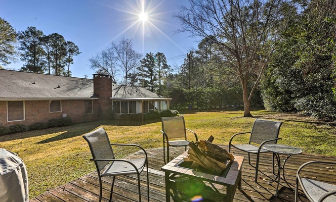 Dothan House | Serene Dothan Home with Fenced Yard and Cozy Fire Pit
