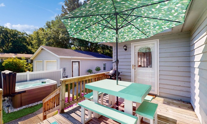 Supply House | Relaxing Beach Retreat with Private Hot Tub & Game Room