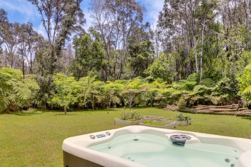 Volcano House | Relaxing Rainforest Retreat with Hot Tub Near National Park