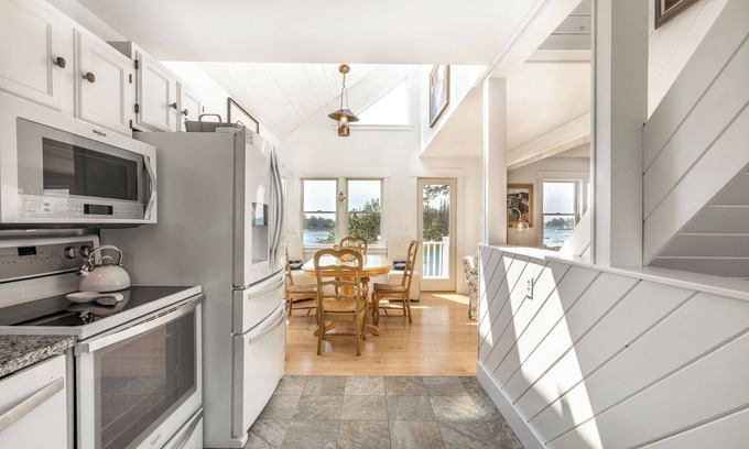 Port Clyde Cottage | Oceanfront Raspberry Cottage with Harbor Views & Pet Friendly