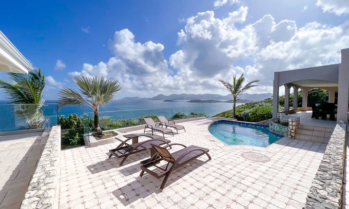Les Terres Basses Villa | Renovated Villa with Ocean Views & Spa, Steps from the Beach