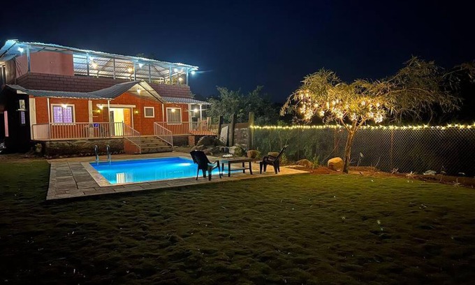 Lonavala Villa | Redstone 3BHK Villa: Pet-Friendly Stay with Pool & Breakfast