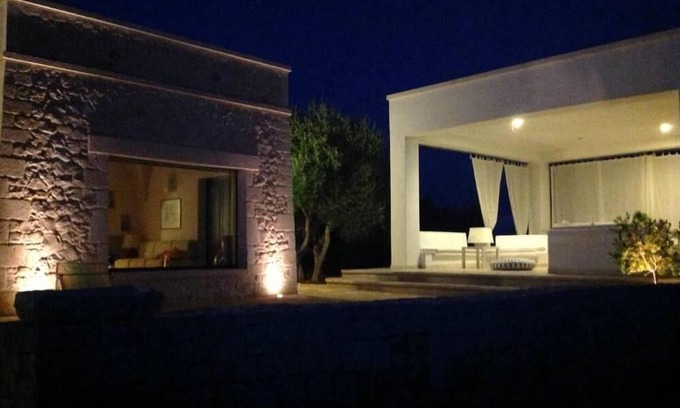 Ostuni Villa | Elegant Retreat with Olive Grove Views and Outdoor Sound System