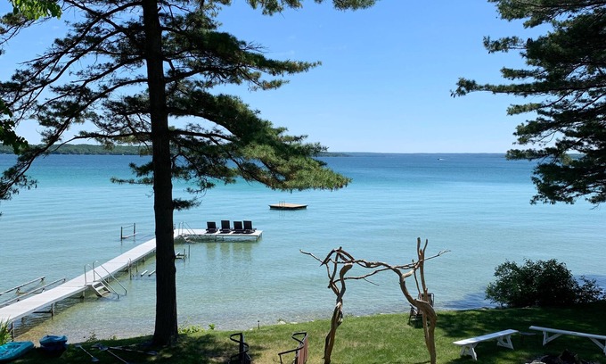 Elk Rapids House | Idyllic Elk Lake Retreat with Private Waterfront Access