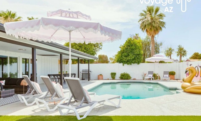 Papago Parkway House | Relaxing getaway w/fenced yard & heated pool