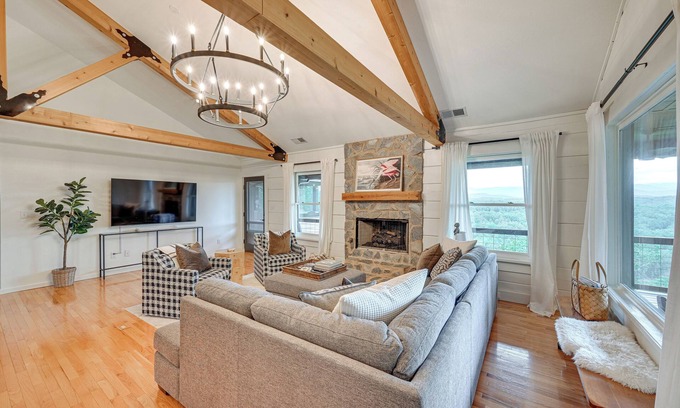 Salem House | Inviting Salem House with Boat Slip & Mountain Views