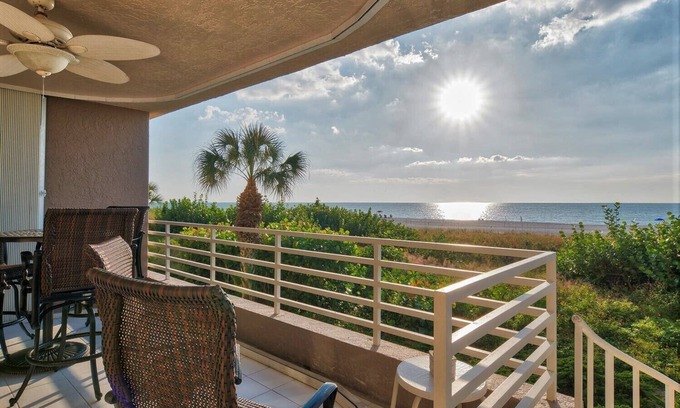 Marco Island Condo | Beachfront Condo with Ocean Views & Private Cabana Await!