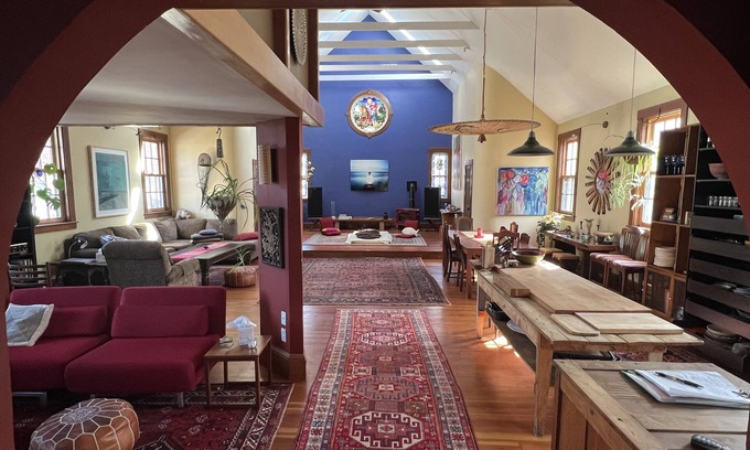 West Dummerston House | Renovated Church Sanctuary: Ski, Swim, and Gather with Ease