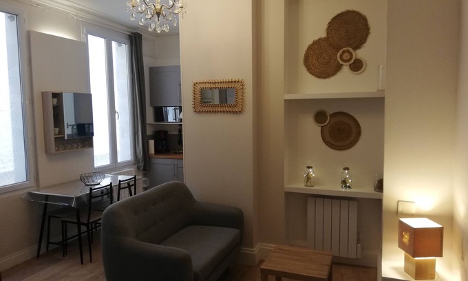 Rochefort Apartment | Cozy Studio Steps from Thermal Baths with Ocean View