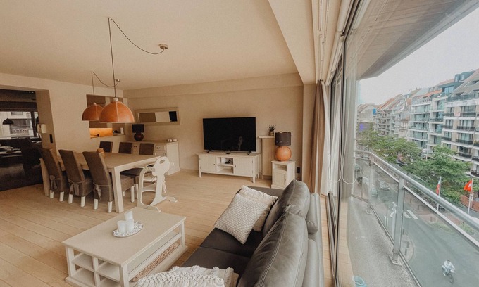 Knokke Apartment | Modern Downtown Apartment Steps from the Beach with Ocean View