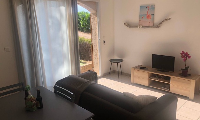 Corbara Apartment | Serene Garden-Level Retreat in Corbara with Pool & Ocean View