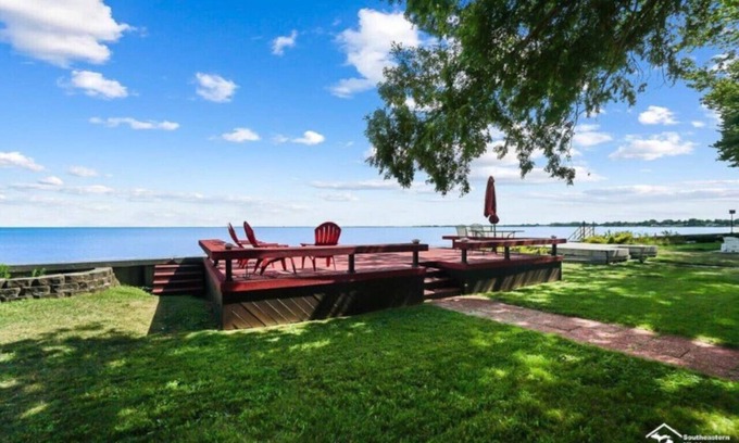 Ida Cabin | Historic Log Cabin Retreat with Lake Erie Views & Deck