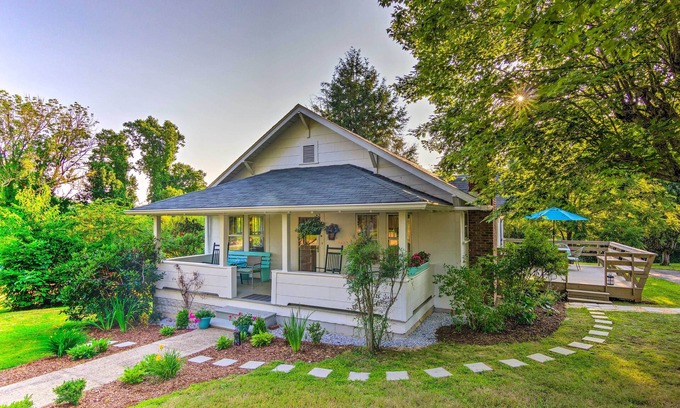 Mars Hill House | Charming 1930s Home with Spa, Steps from Town!