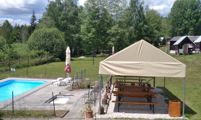 Horni Vltavice Other | Charming Retro Kemp pod Boubínem with Ocean View & Pool