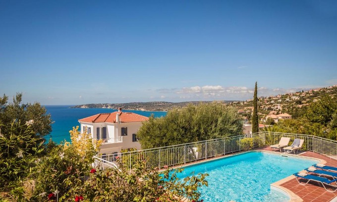 Mousata Villa | Rhakotis Villa: Oceanfront Escape with Pool & Pet Friendly