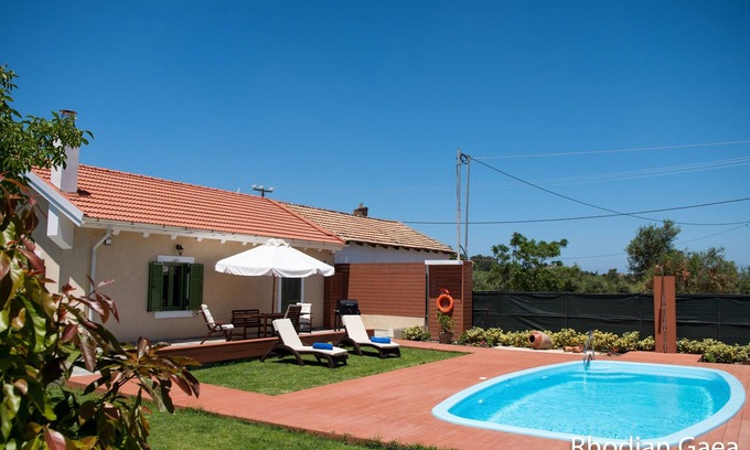Filerimos Villa | Rhodian Gaea House: Private Pool & Ocean Views Await!