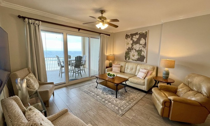 Orange Beach East Condo | Beachfront Getaway with Double Shower & Ocean Views