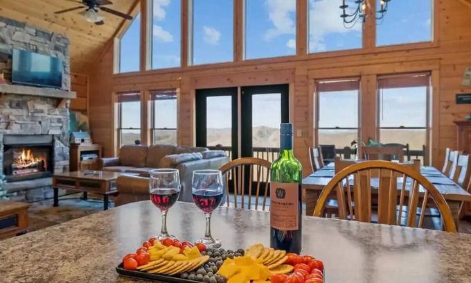 Wolf Laurel House | Ridgetop Retreat: Hot Tub, Views & Cozy Fireplace Awaits