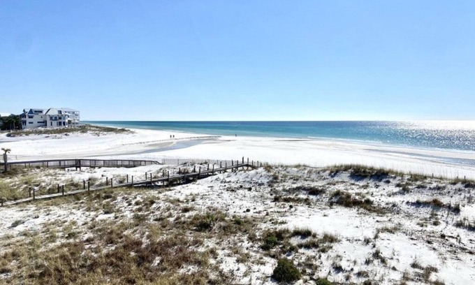 Seagrove Beach Condo | Beachfront Emerald Oasis with Pool & Ocean View