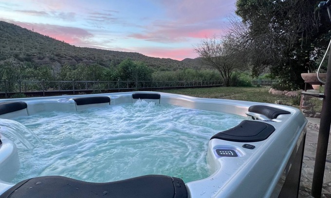 Mammoth House | Serene Riverfront Canyon Suite with Hot Tub & Fire Pit