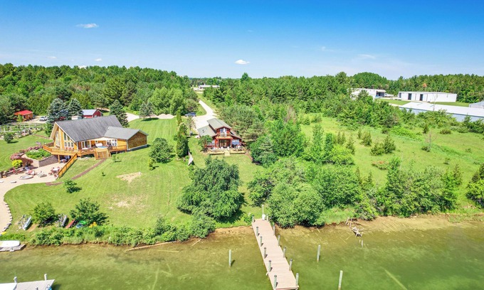 Cheboygan House | Idyllic Riverfront Retreat in Cheboygan with Dock Access