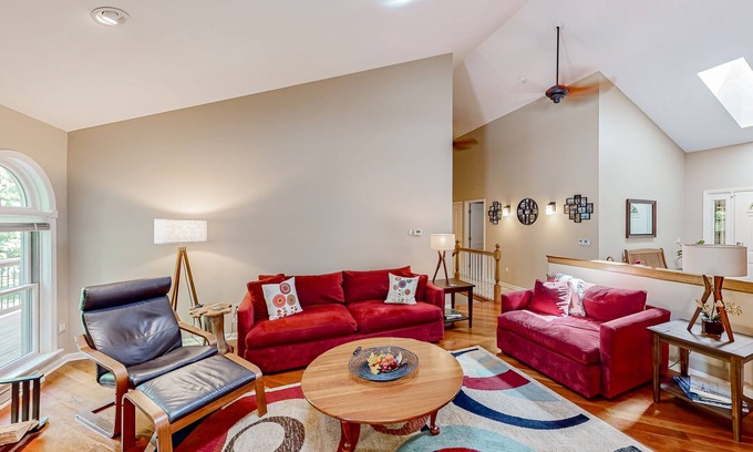 Thompsonville House | Idyllic Riverfront Home with Deck & Fireplace Near Golf