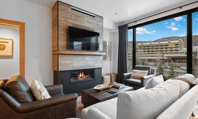 Avon Condo | Experience Riverfront Lodge 303 with Pool & Spa Amenities