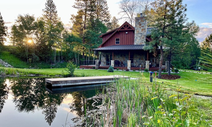 Hamilton House | Riverfront Cabin with Hot Tub and Scenic Pond Retreat