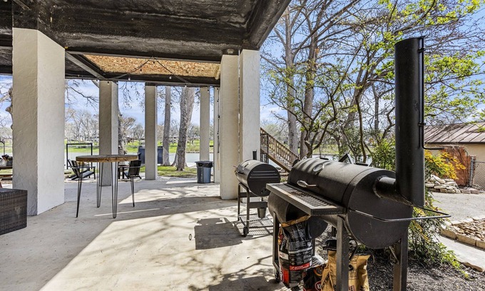 Seguin House | Riverfront Oasis with Private Dock, Grill & Firepit Awaits
