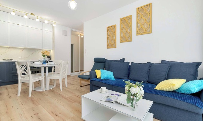 Nowy Port Apartment | Rożankowskiego 1 Gdańsk | Spacious Apartment with Balcony | Gym | Underground Pa
